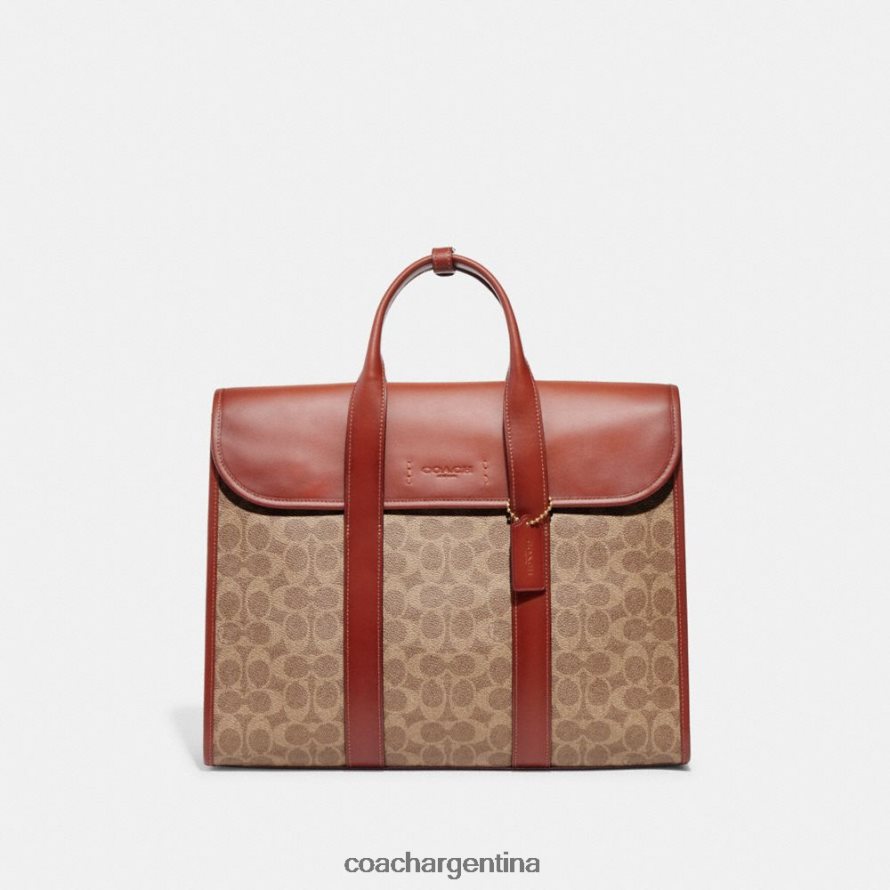 Coach hombres cartera gotham en lona de firma bronceado/óxido L82882626