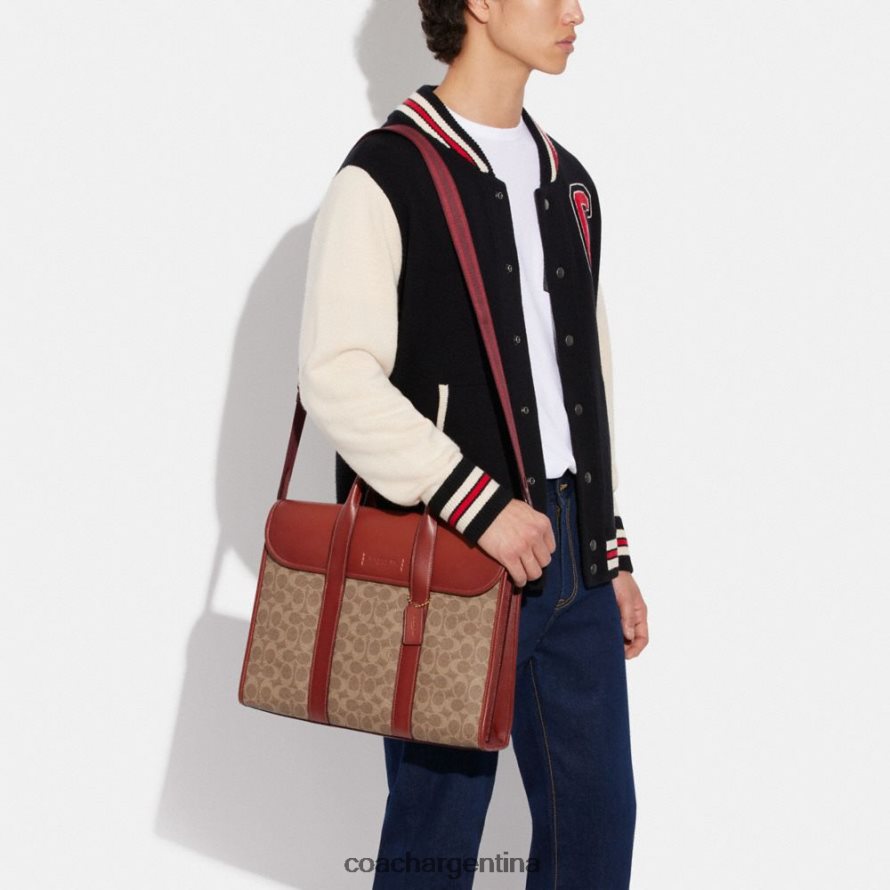 Coach hombres cartera gotham en lona de firma bronceado/óxido L82882626