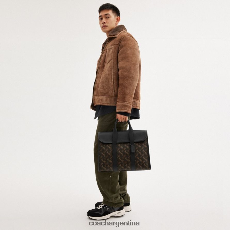 Coach hombres portafolios de Gotham con estampado de caballos y carruajes trufa L82882619