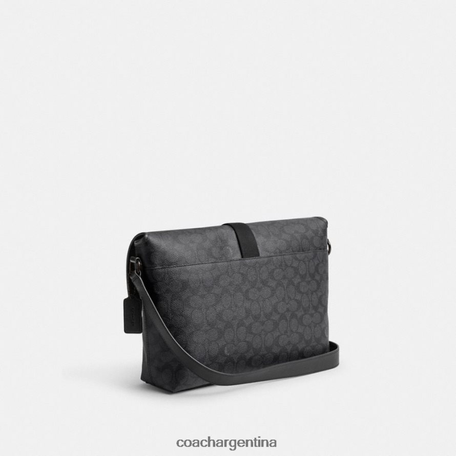 Coach hombres Beck Messenger en lona de firma carbón L82882654