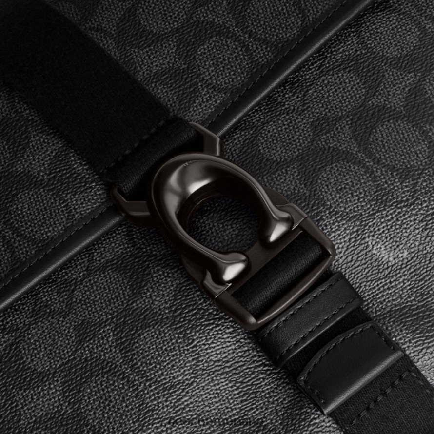 Coach hombres Beck Messenger en lona de firma carbón L82882654