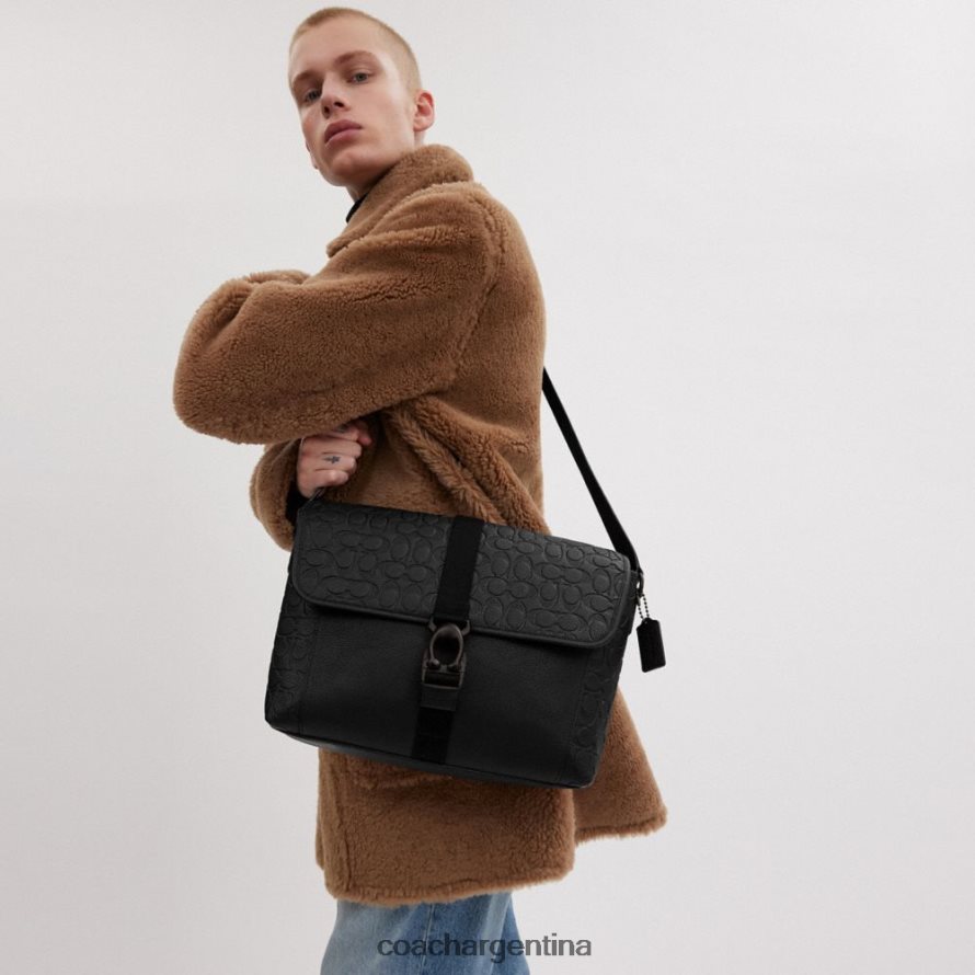 Coach hombres bandolera beck en piel de firma negro L82882651