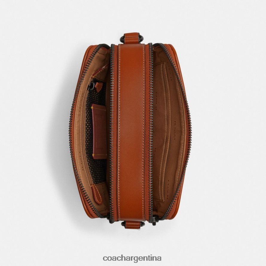 Coach hombres bandolera charter 24 con estampado grande de caballos y carruajes trufa/ámbar bruñido L82882655