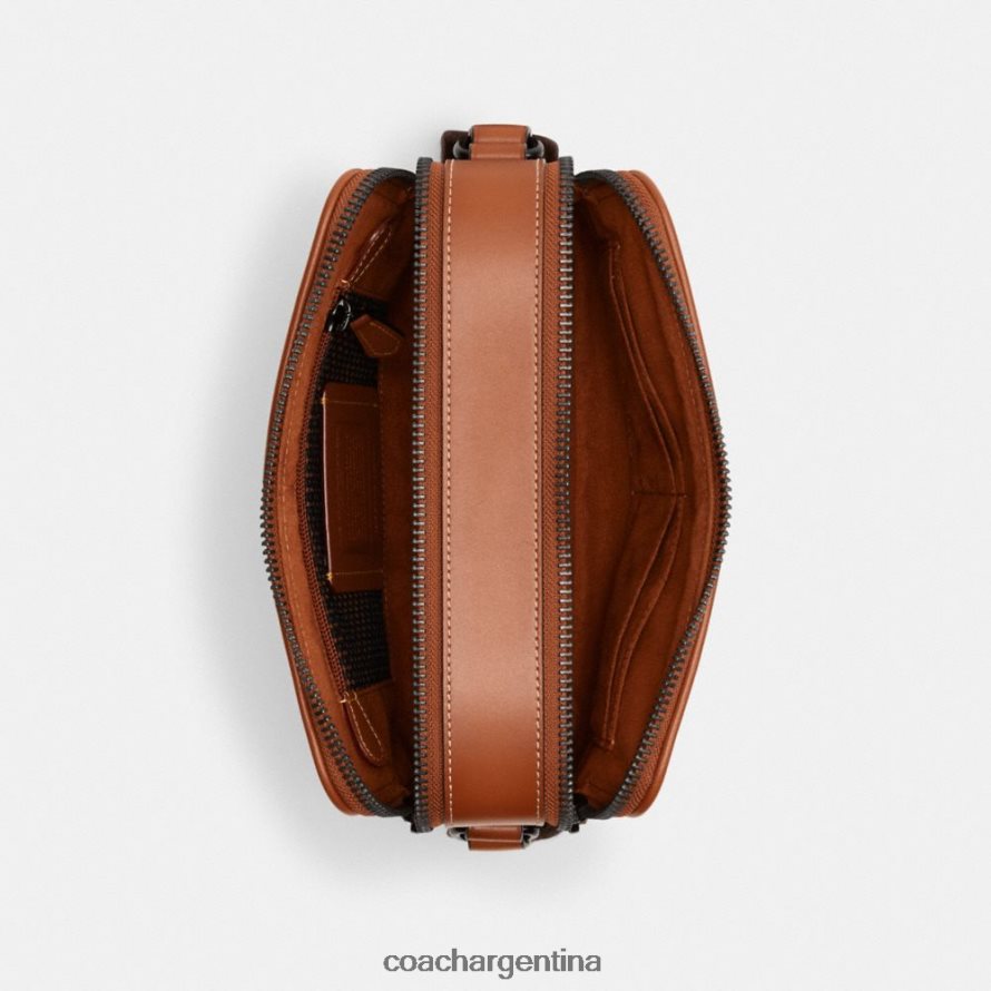Coach hombres bandolera charter 24 en jacquard con micro firma cacao/ámbar bruñido L82882663