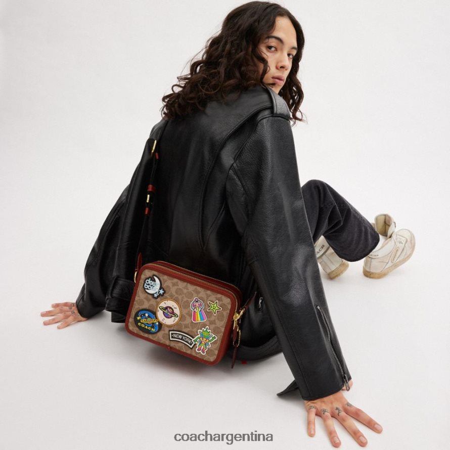 Coach hombres bandolera cosmic coach charter 24 en lona de firma con parches bronceado/óxido múltiple L82882652