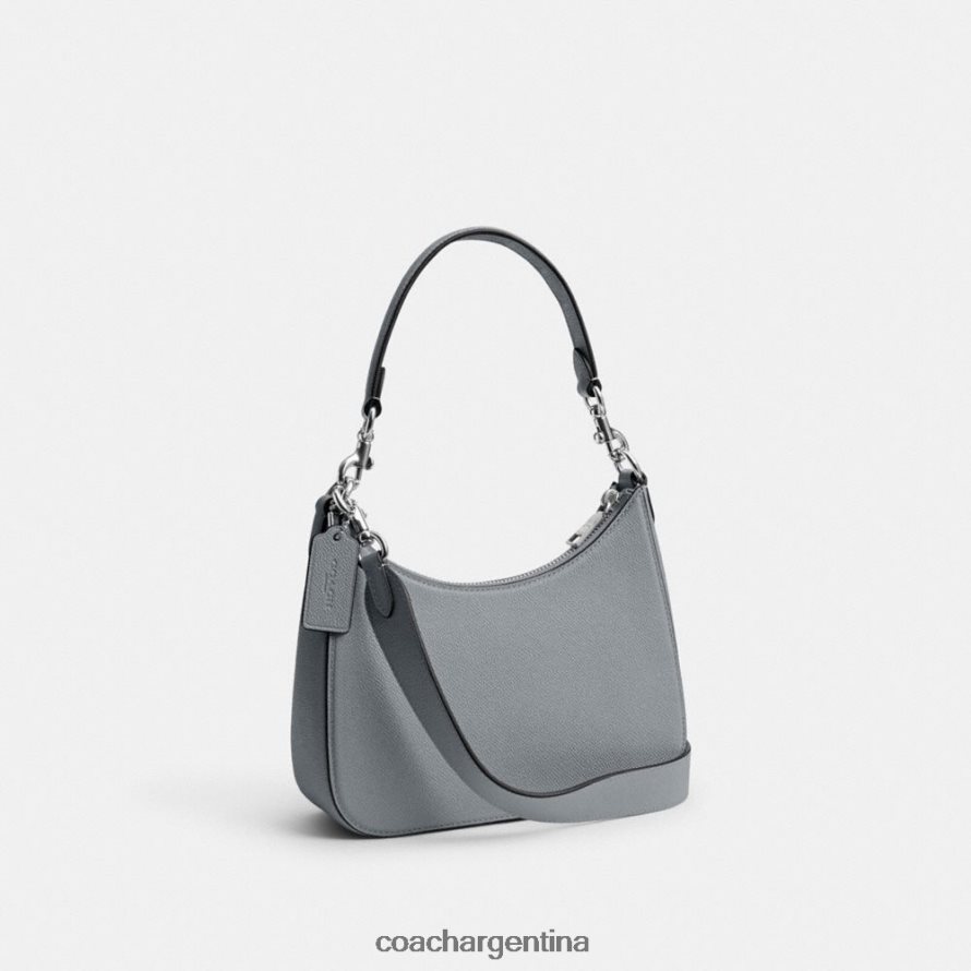 Coach hombres bandolera tipo hobo con lona distintiva gris azul L82882666