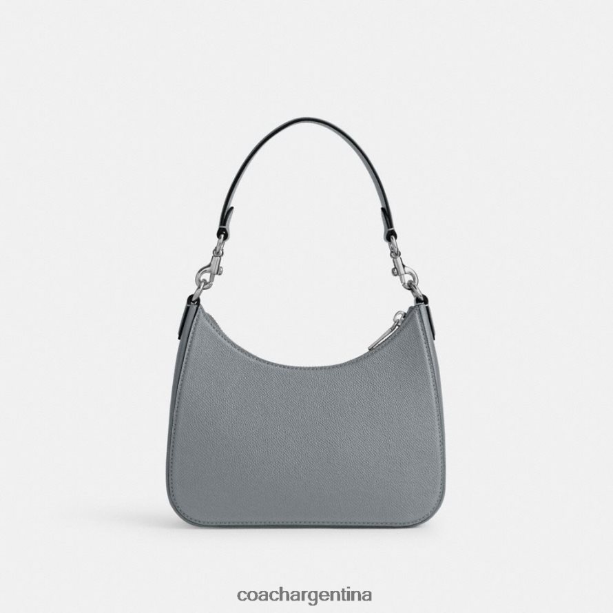 Coach hombres bandolera tipo hobo con lona distintiva gris azul L82882666