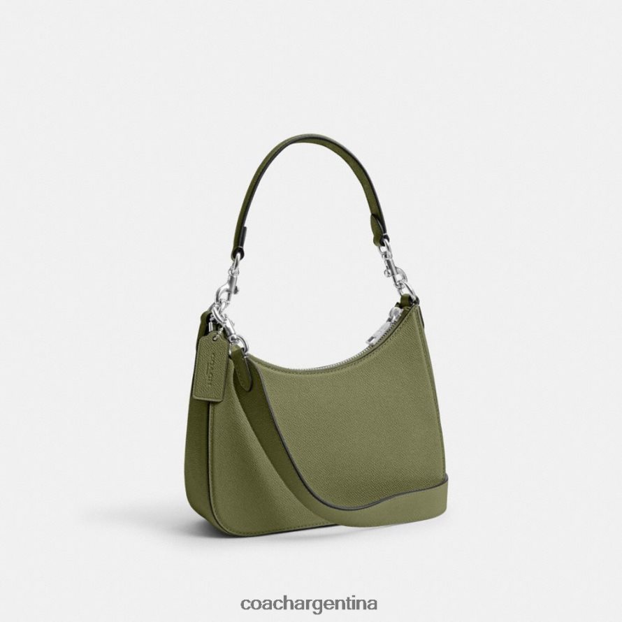 Coach hombres bandolera tipo hobo con lona distintiva musgo L82882646