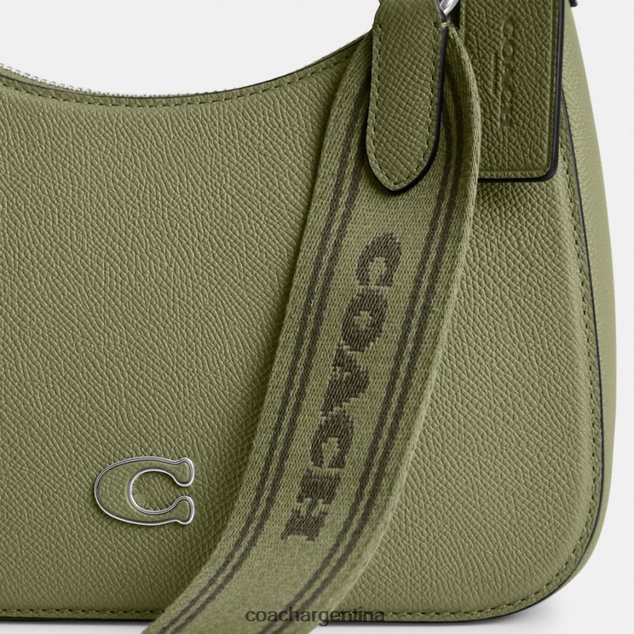 Coach hombres bandolera tipo hobo con lona distintiva musgo L82882646