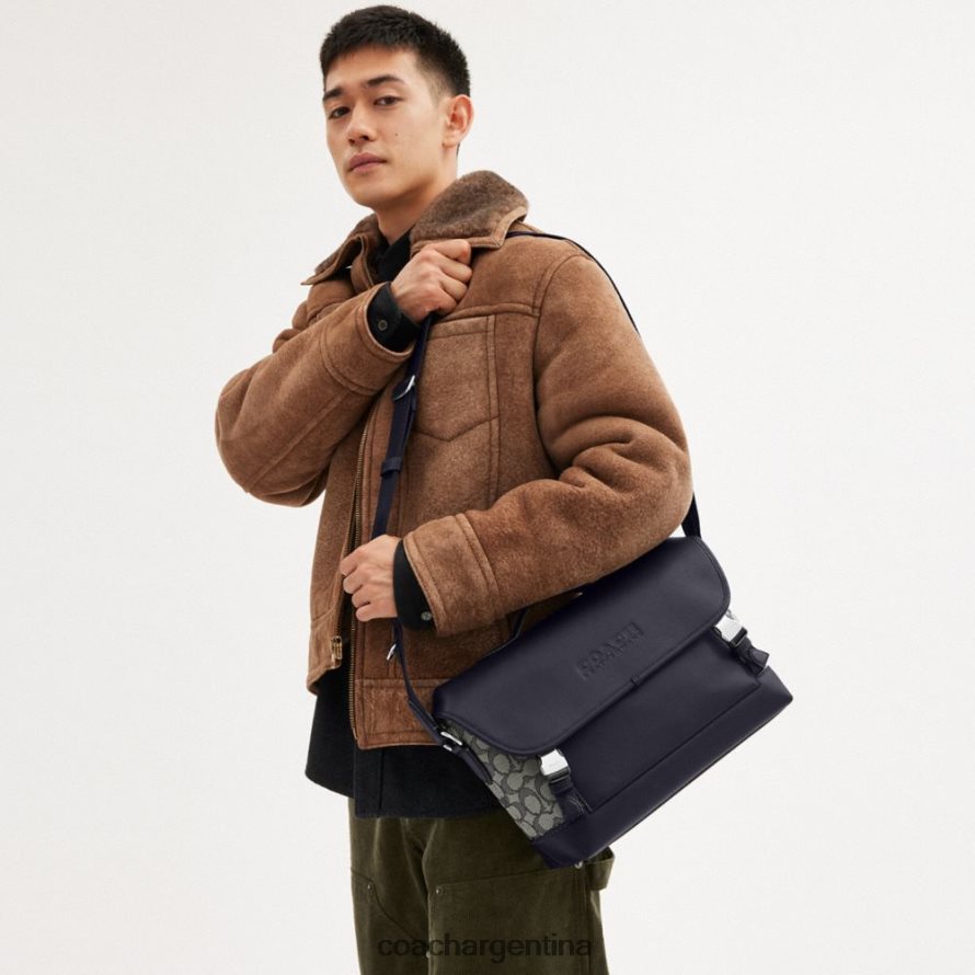 Coach hombres bolso para bicicleta League en jacquard exclusivo azul marino de medianoche L82882665