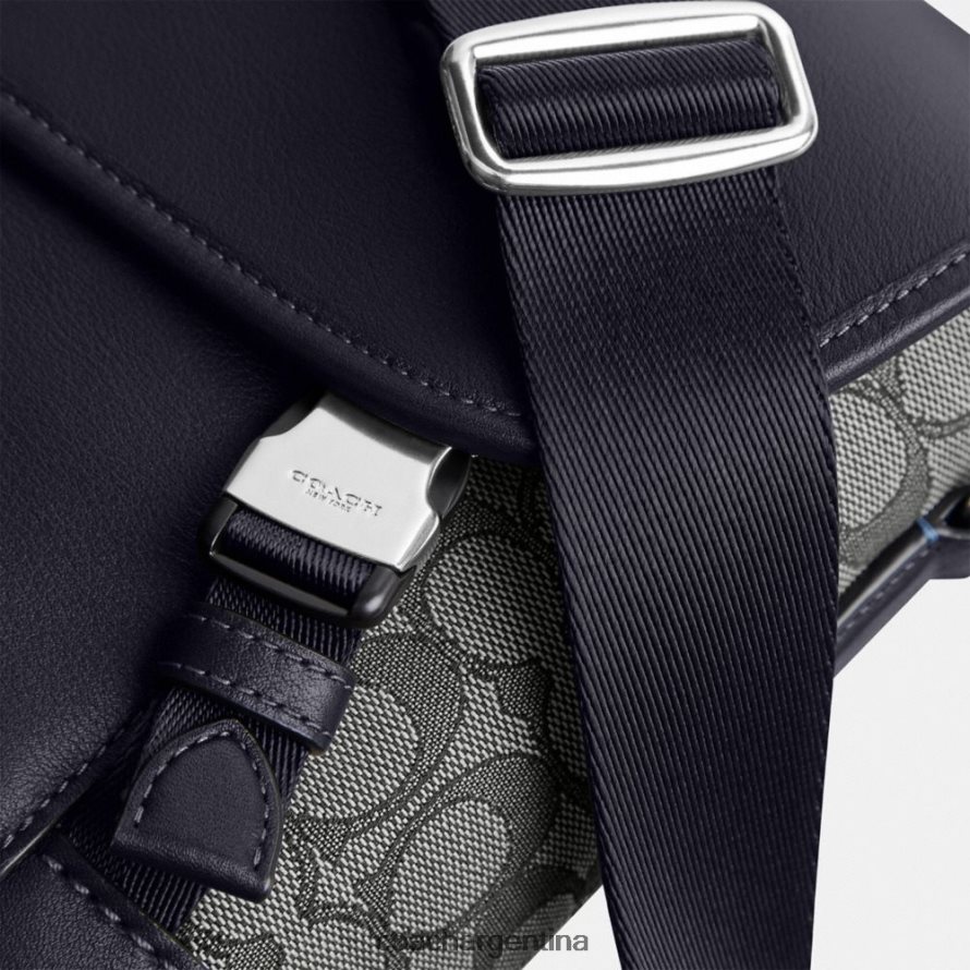 Coach hombres bolso para bicicleta League en jacquard exclusivo azul marino de medianoche L82882665