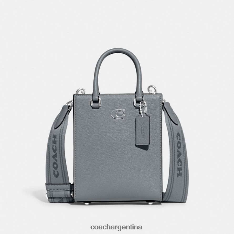 Coach hombres bolso tote 16 con lona de firma gris azul L82882670