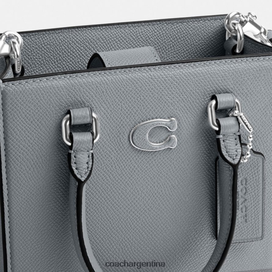 Coach hombres bolso tote 16 con lona de firma gris azul L82882670