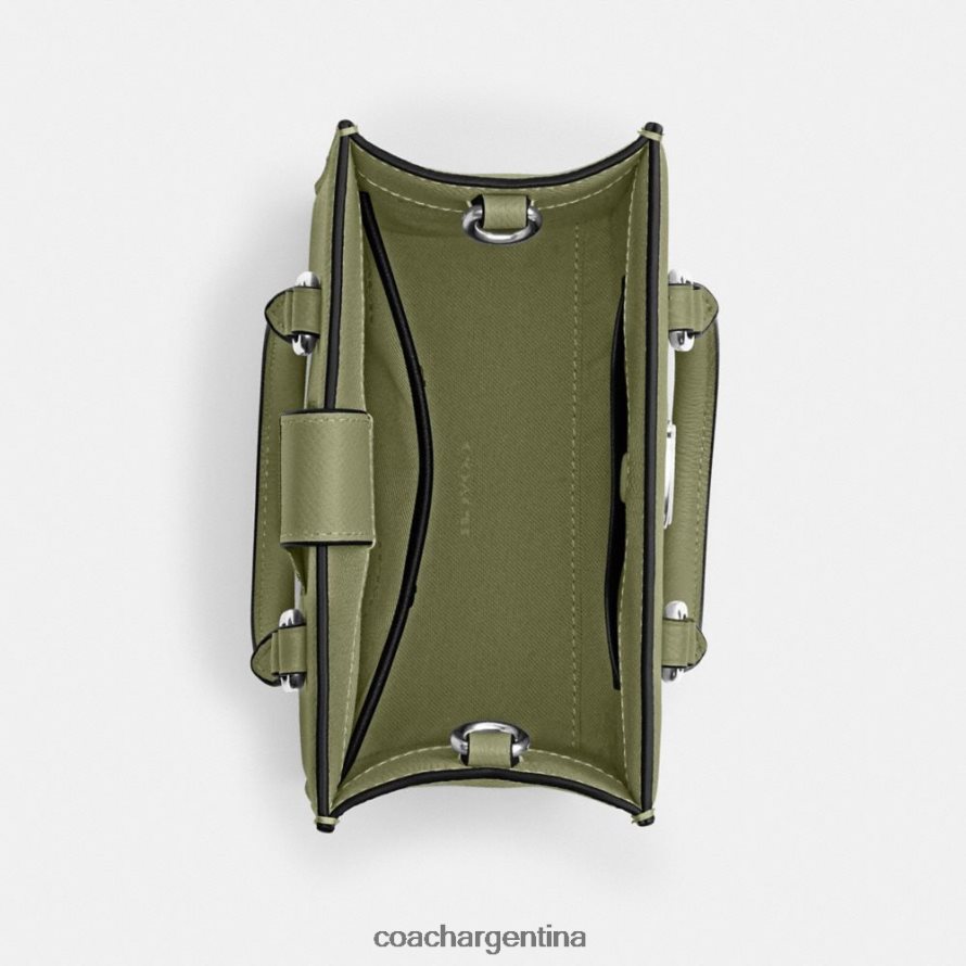 Coach hombres bolso tote 16 con lona de firma musgo L82882648