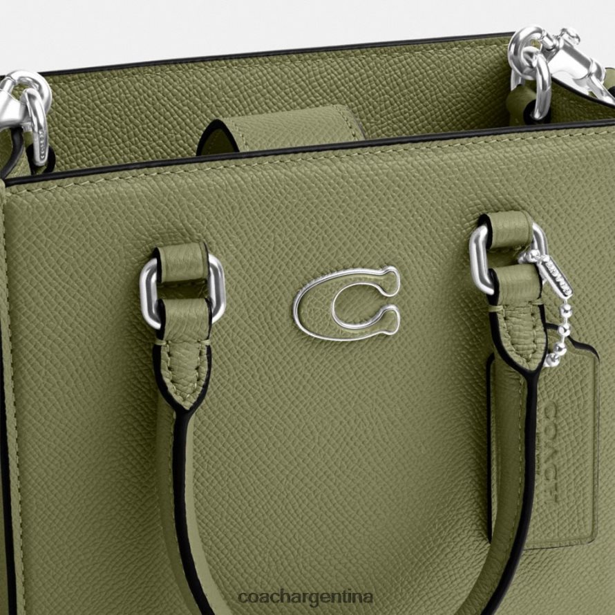 Coach hombres bolso tote 16 con lona de firma musgo L82882648