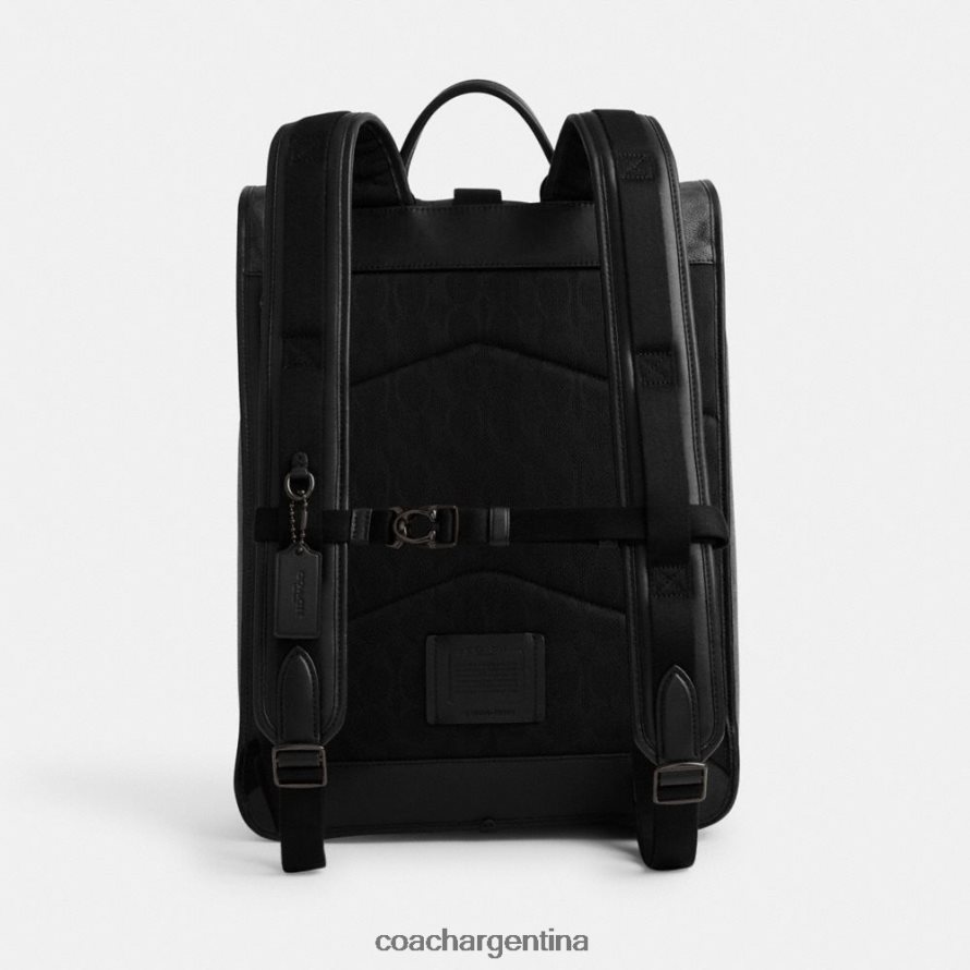 Coach hombres Mochila Beck con parte superior enrollable en lona de firma carbón L82882685