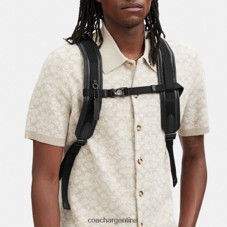 Coach hombres Mochila Beck con parte superior enrollable en lona de firma carbón L82882685