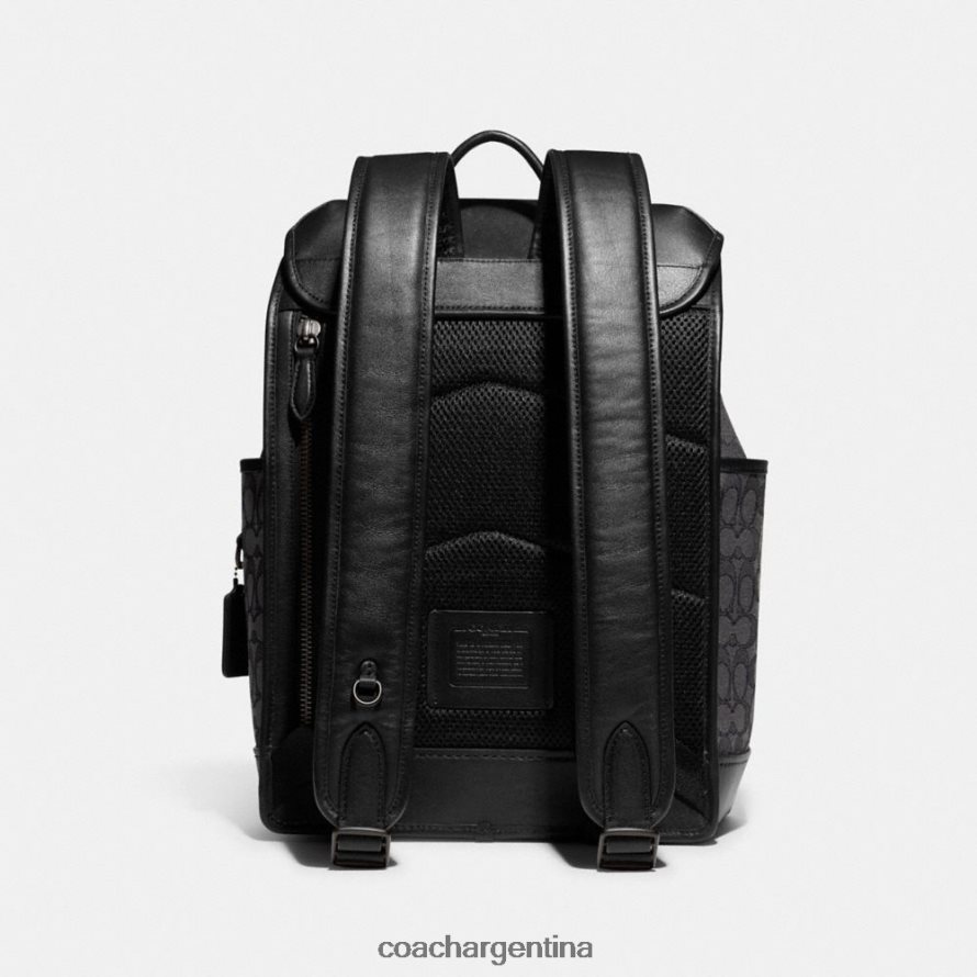 Coach hombres Mochila con solapa League en jacquard exclusivo carbón/negro L82882684