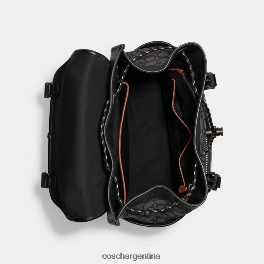 Coach hombres Mochila con solapa League en jacquard exclusivo carbón/negro L82882684