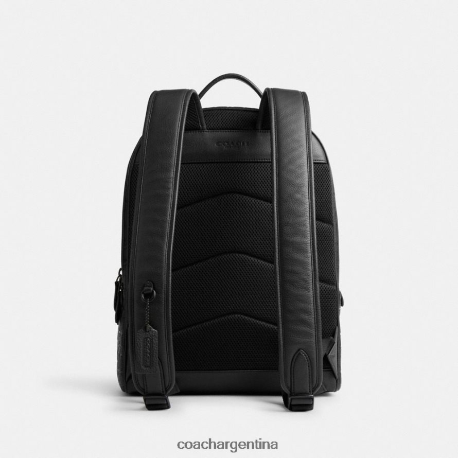 Coach hombres mochila charter en cuero de firma negro L82882677