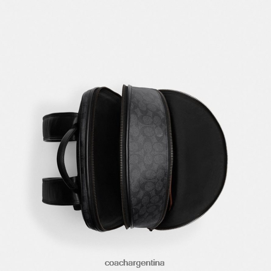 Coach hombres mochila charter en lona de firma carbón L82882676
