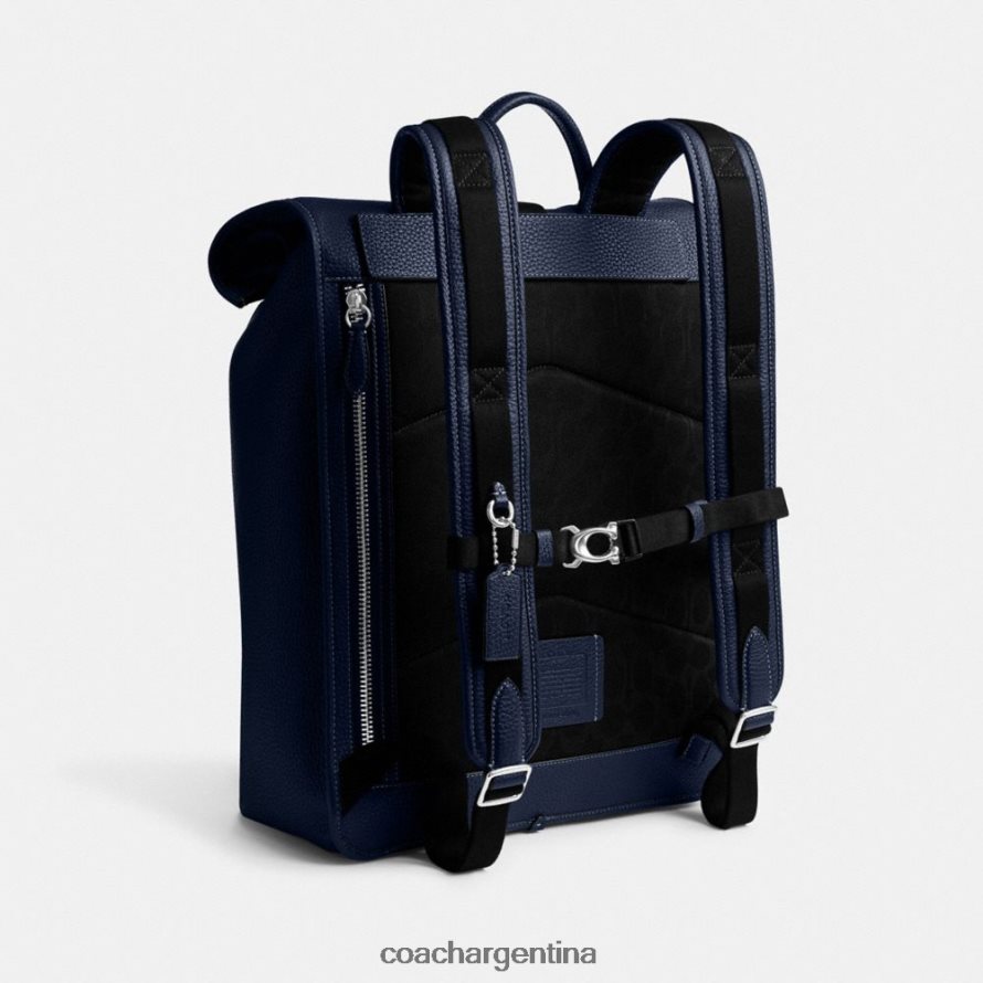 Coach hombres mochila con parte superior enrollable beck azul profundo L82882687