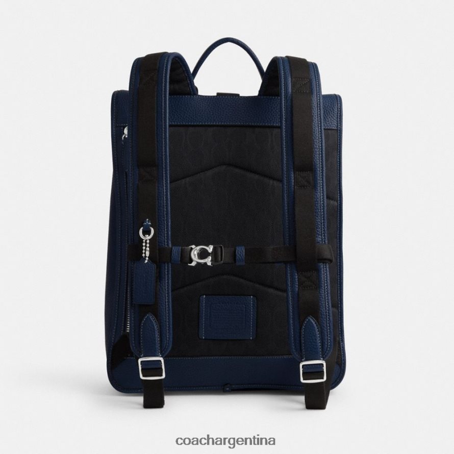 Coach hombres mochila con parte superior enrollable beck azul profundo L82882687