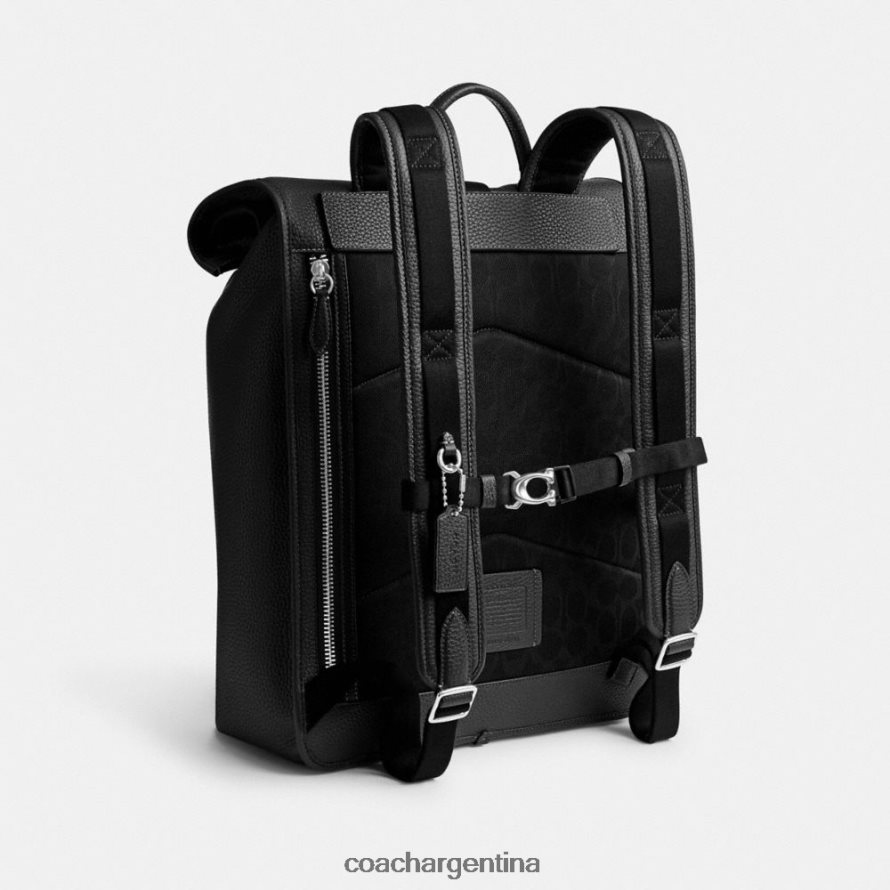 Coach hombres mochila con parte superior enrollable beck negro L82882686