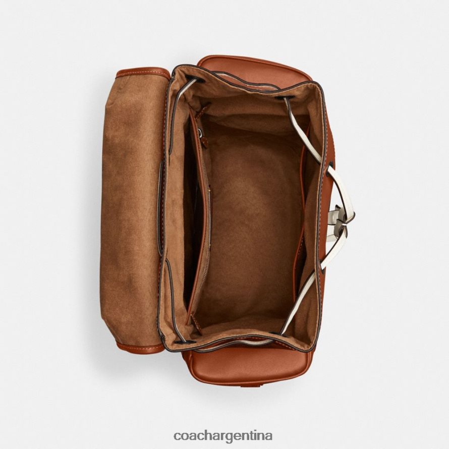 Coach hombres mochila de enganche con estampado grande de caballos y carruajes trufa/ámbar bruñido L82882681