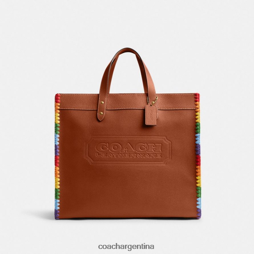 Coach hombres bolso de campo 40 con crochet arcoiris ámbar bruñido multicolor L82882642