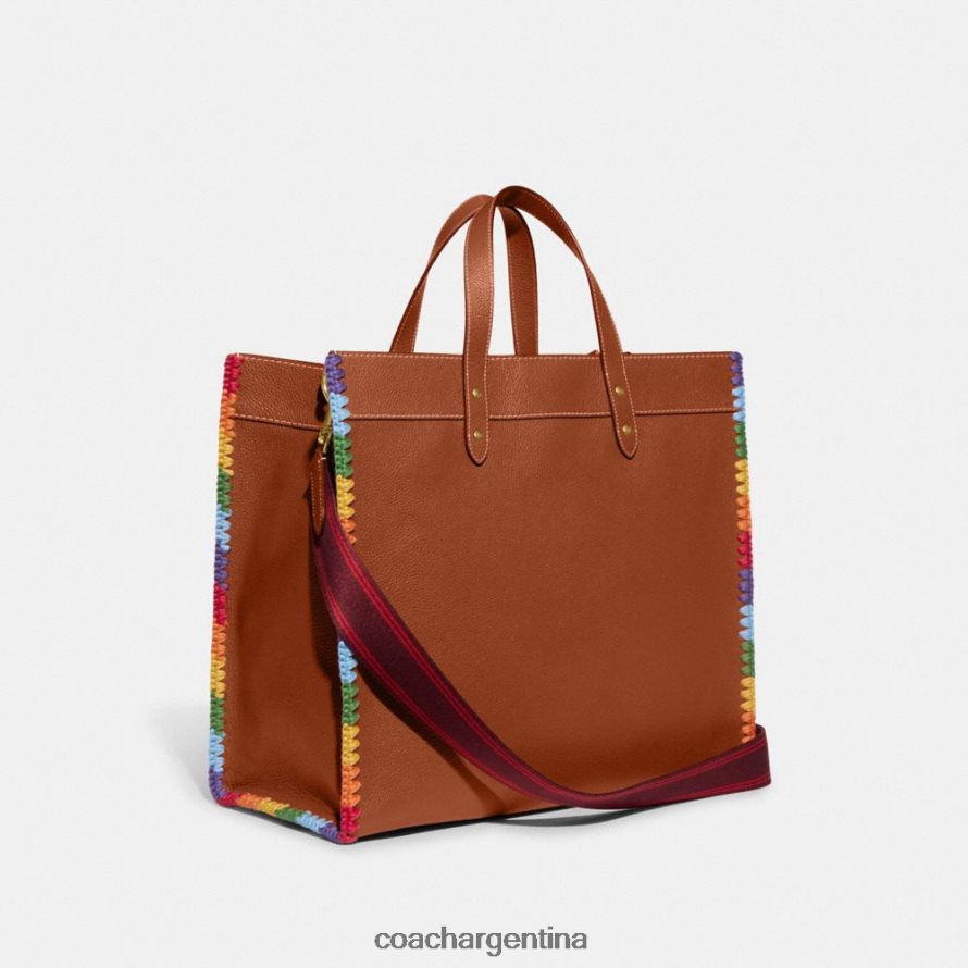 Coach hombres bolso de campo 40 con crochet arcoiris ámbar bruñido multicolor L82882642