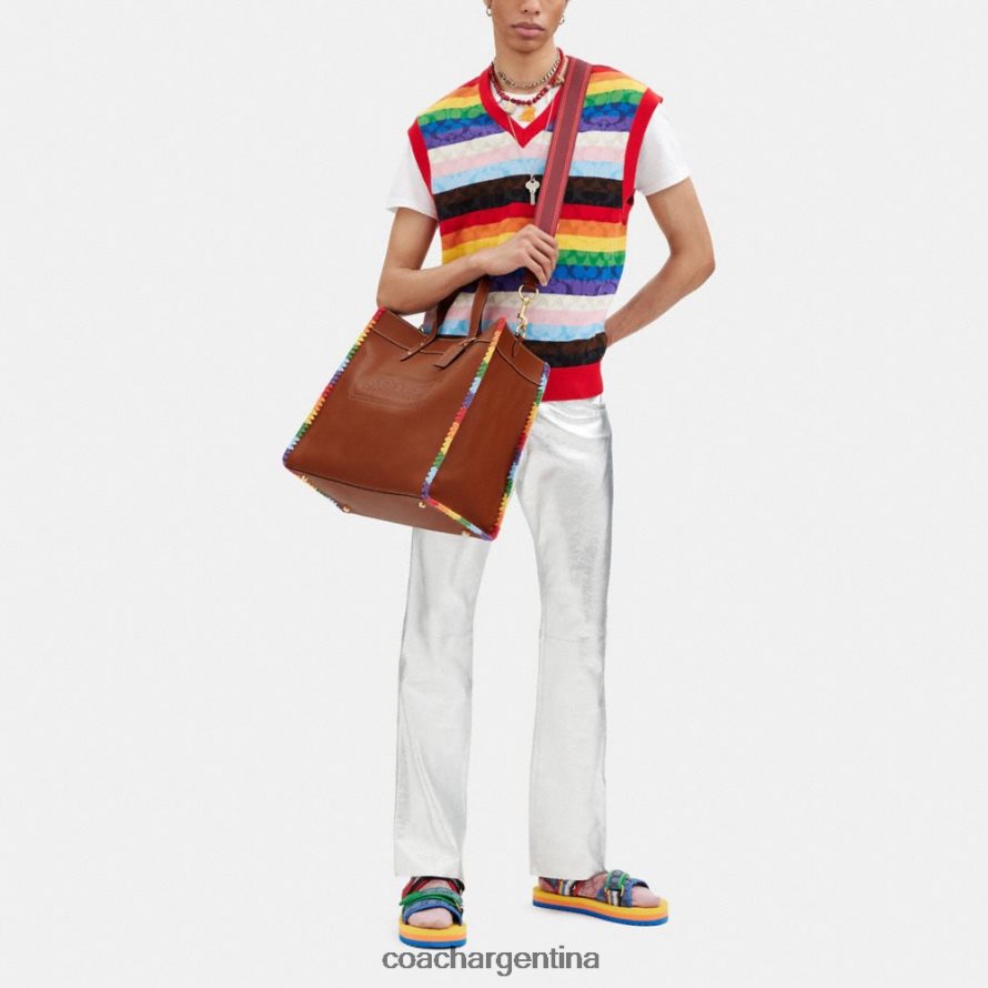 Coach hombres bolso de campo 40 con crochet arcoiris ámbar bruñido multicolor L82882642