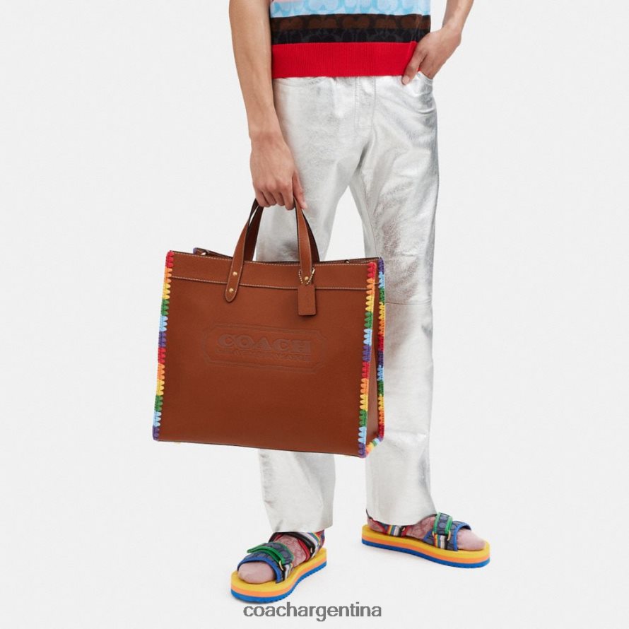 Coach hombres bolso de campo 40 con crochet arcoiris ámbar bruñido multicolor L82882642