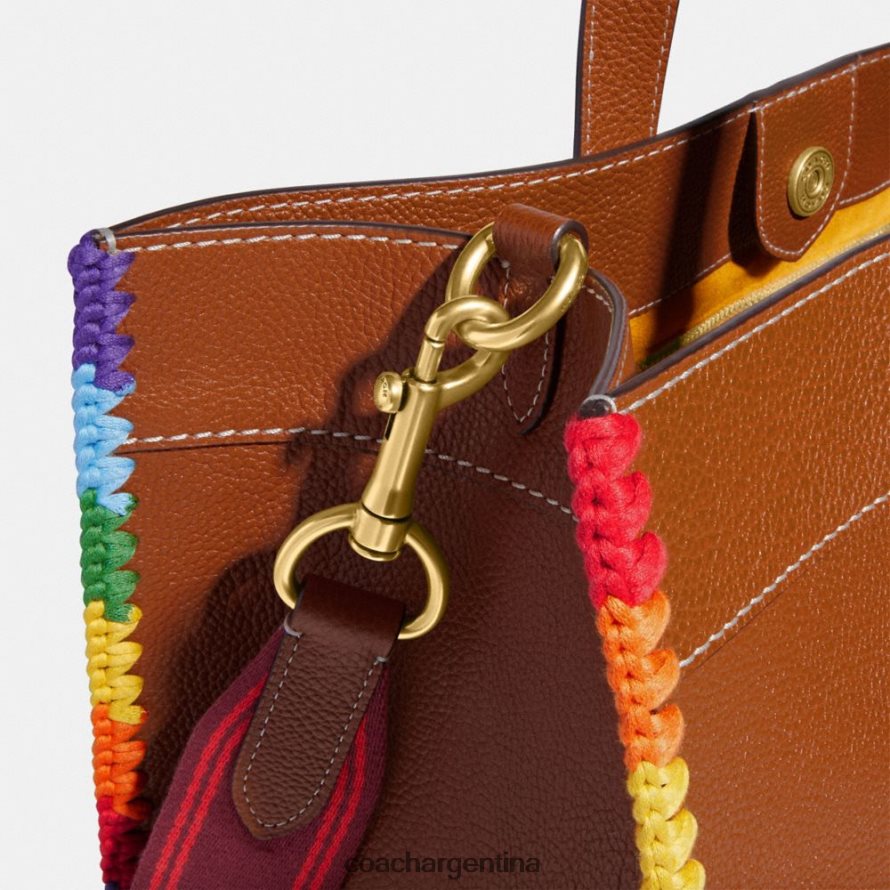 Coach hombres bolso de campo 40 con crochet arcoiris ámbar bruñido multicolor L82882642