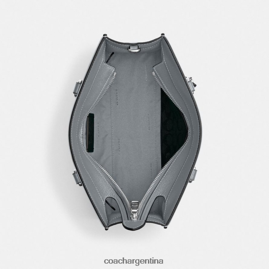 Coach hombres bolso tote con lona de firma gris azul L82882634