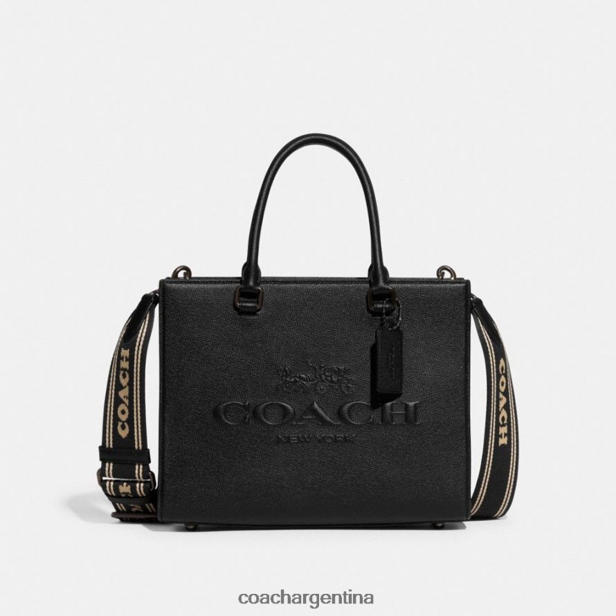 Coach hombres bolso tote con lona de firma negro L82882637