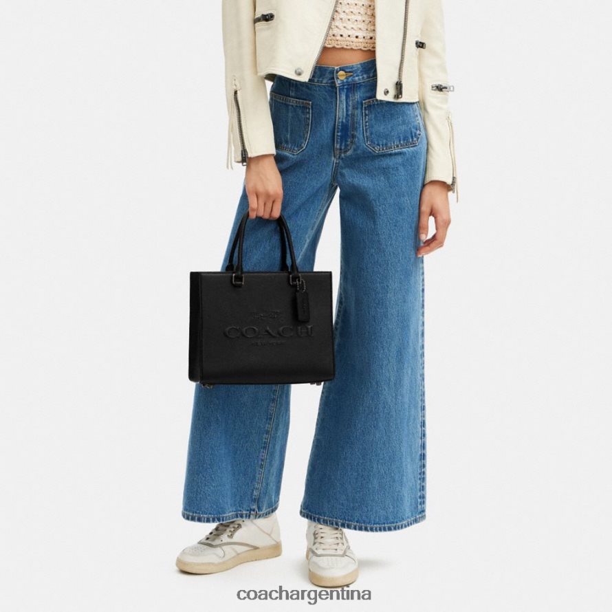 Coach hombres bolso tote con lona de firma negro L82882637