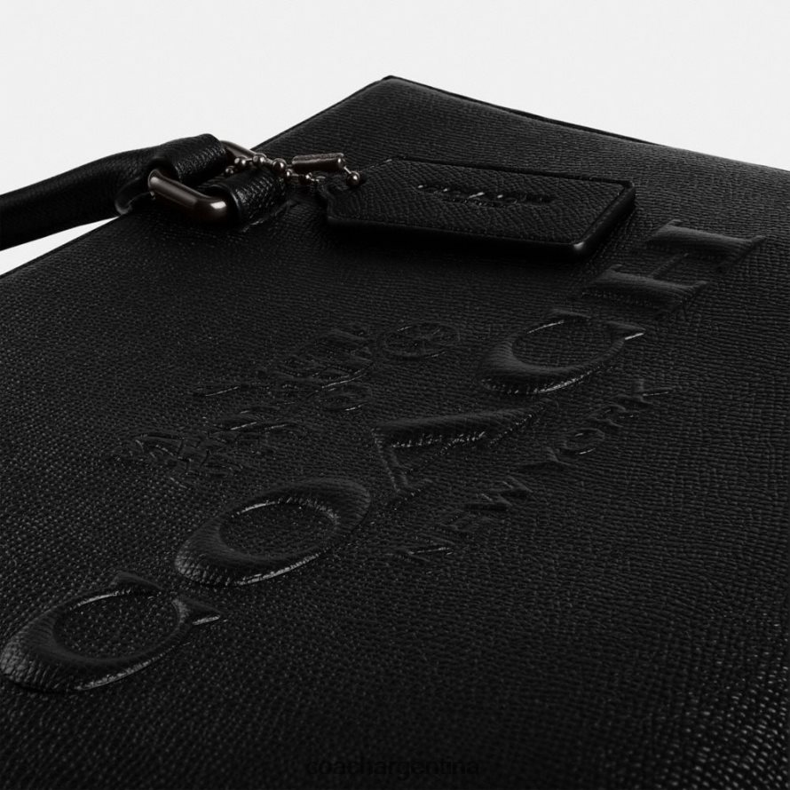 Coach hombres bolso tote con lona de firma negro L82882637