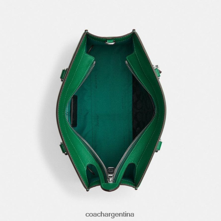 Coach hombres bolso tote con lona de firma verde L82882643