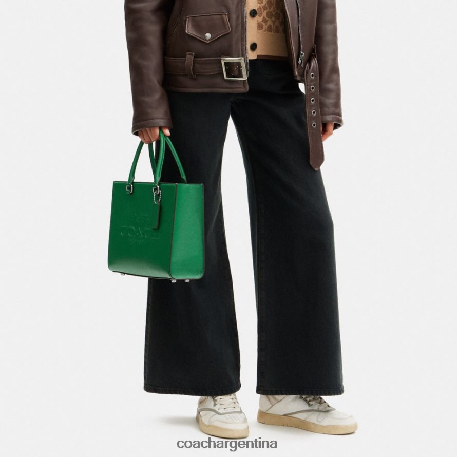 Coach hombres bolso tote con lona de firma verde L82882643