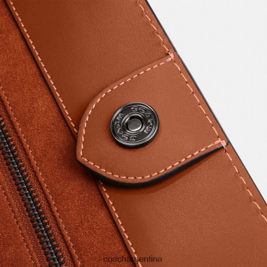 Coach hombres bolso tote field 40 en jacquard con micro firma cacao/ámbar bruñido L82882636