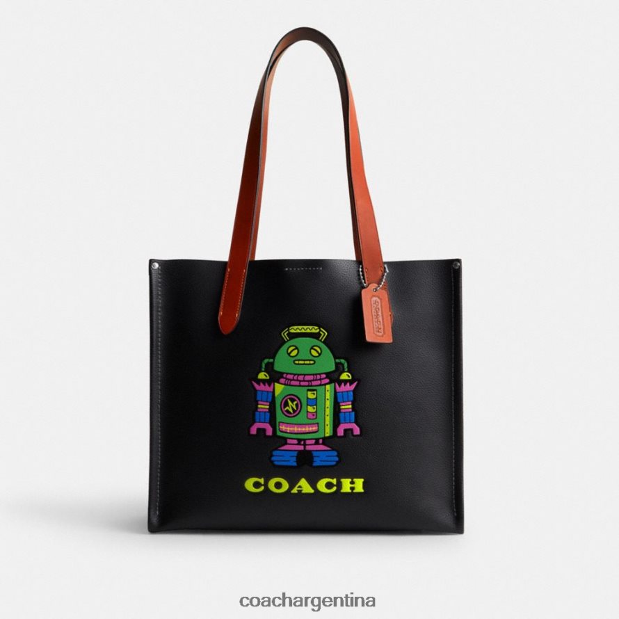 Coach hombres cosmic coach relé tote 34 con robot negro múltiple. L82882632