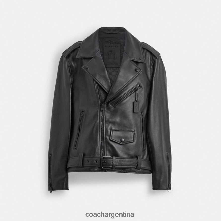 Coach hombres chaqueta de moto negro Negro L82882751