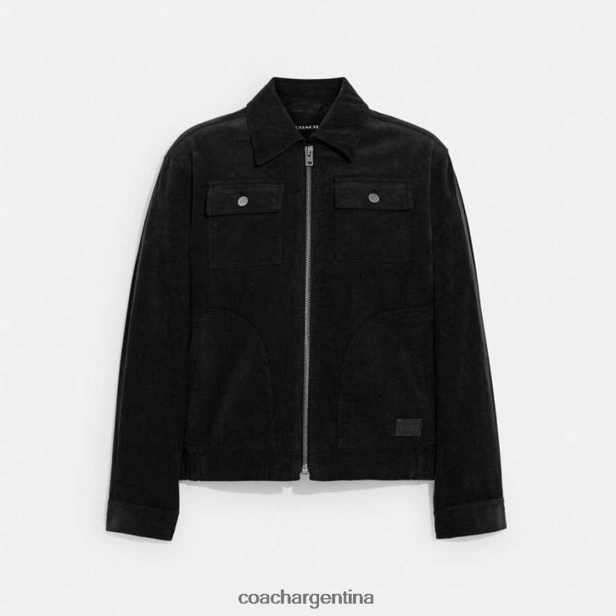 Coach hombres chaqueta de pana negro L82882755