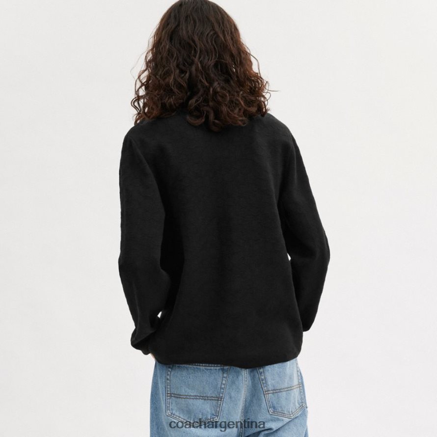 Coach hombres jersey de cuello alto característico negro L82882779