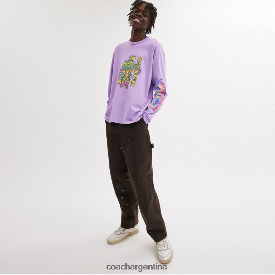 Coach hombres playeras manga larga de cosmic coach morado multicolor L82882770