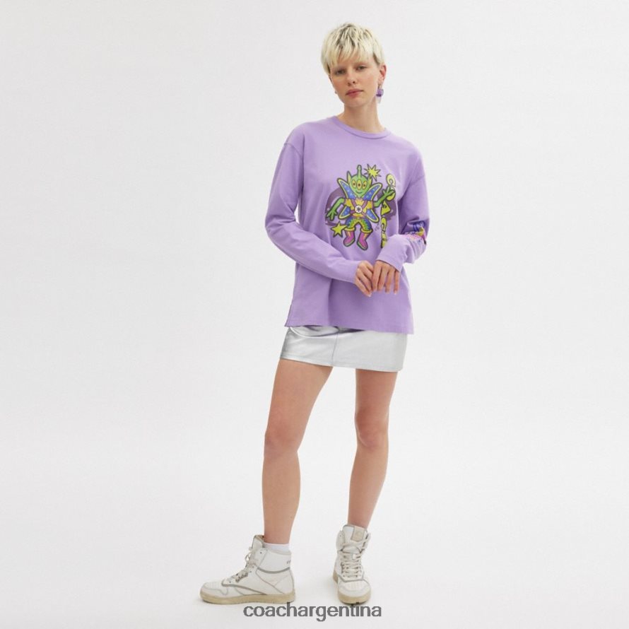 Coach hombres playeras manga larga de cosmic coach morado multicolor L82882770