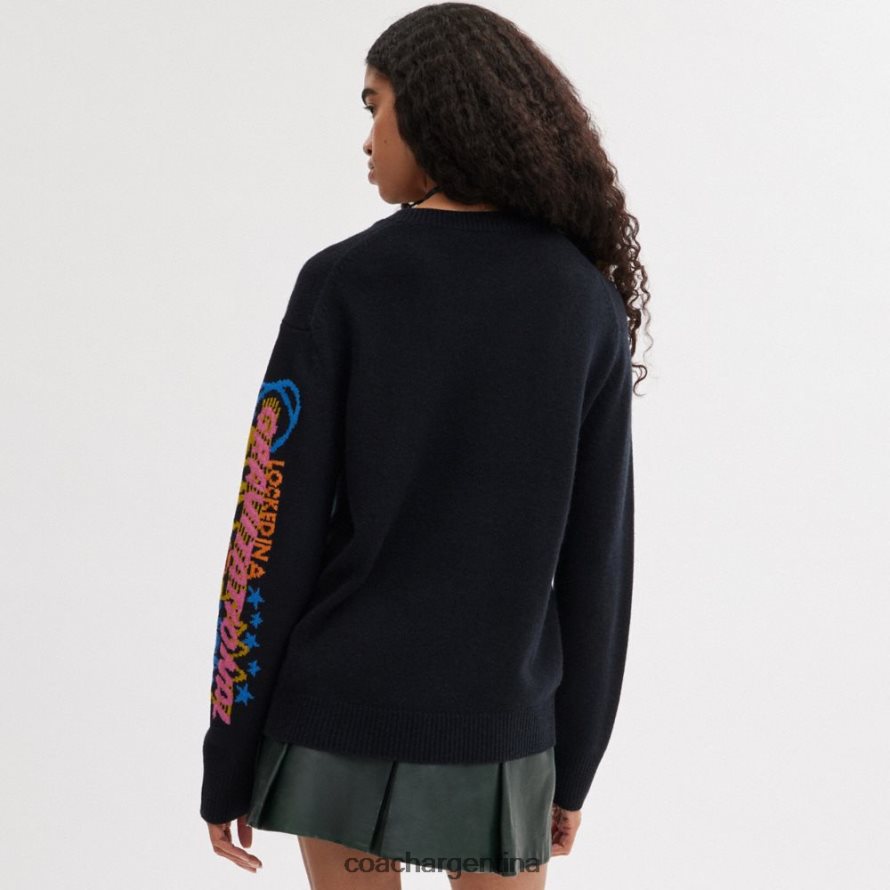 Coach hombres suéter de entrenador cósmico negro múltiple. L82882771