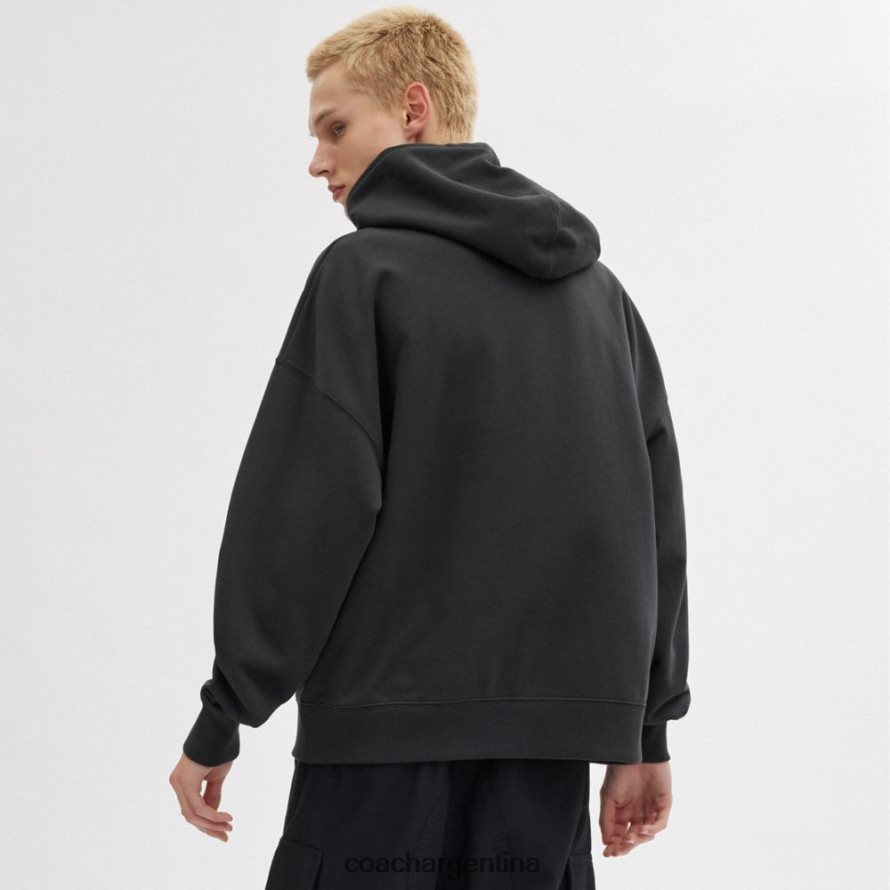 Coach hombres sudadera con capucha cosmic coach negro múltiple. L82882769