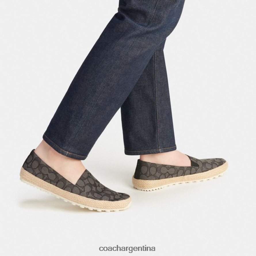 Coach hombres alpargata en jacquard característico carbón/negro L82882728